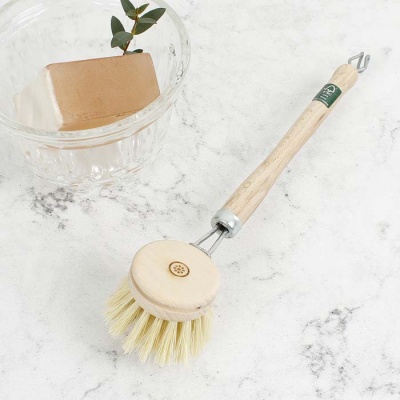 Wooden Replaceable Head Dish Brush - Plant Based Bristles